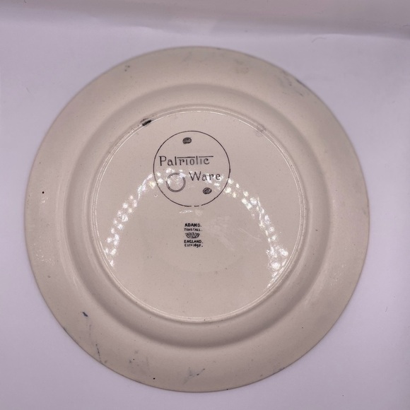 Adam Tunstall Patriotic Ceramic Plate "U.S.‎ Coat of Arms" 1891, England - Picture 5 of 7